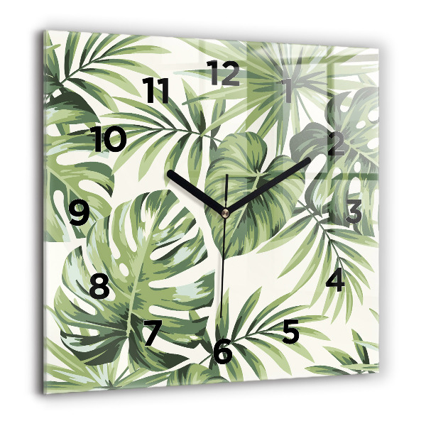 Reloj de pared cuadrado Patrón tropical