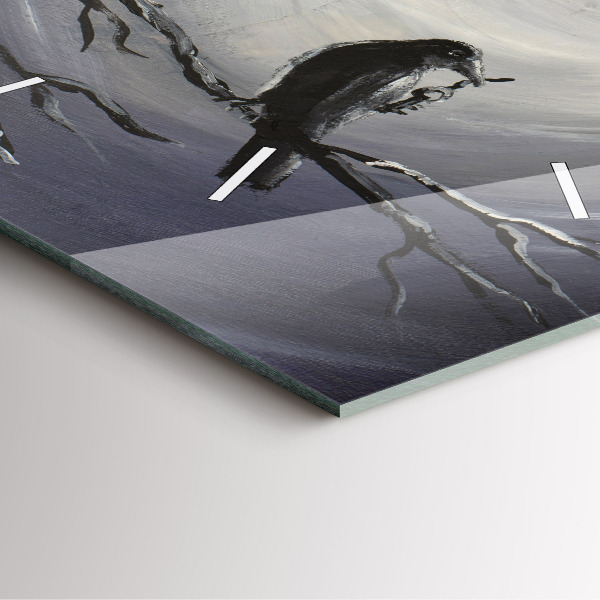 Reloj de pared cuadrado Cuervo a la luz de la luna