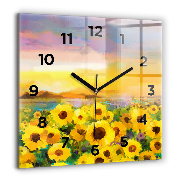 Reloj cuadrado Campo de girasoles