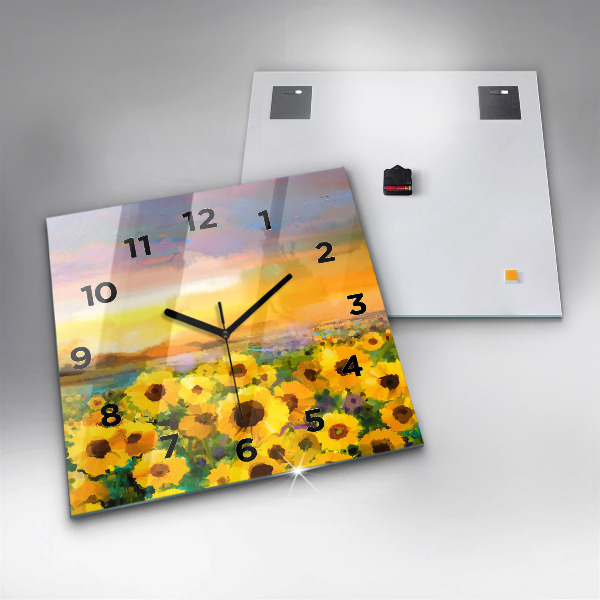 Reloj cuadrado Campo de girasoles