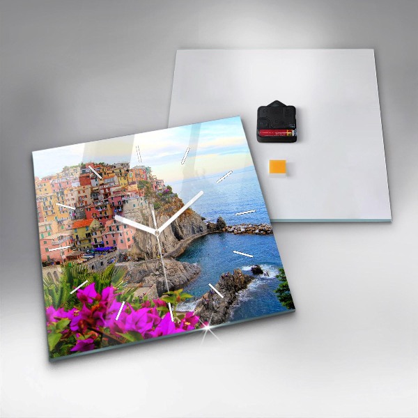 Reloj de pared cuadrado Costa de Cinque Terre
