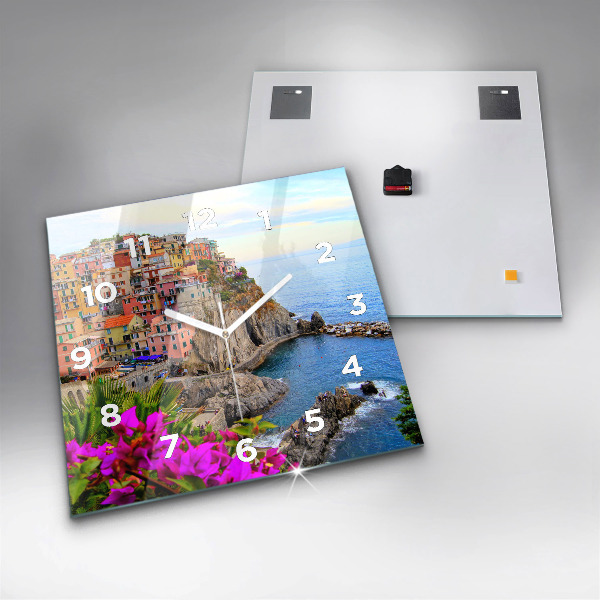 Reloj de pared cuadrado Costa de Cinque Terre
