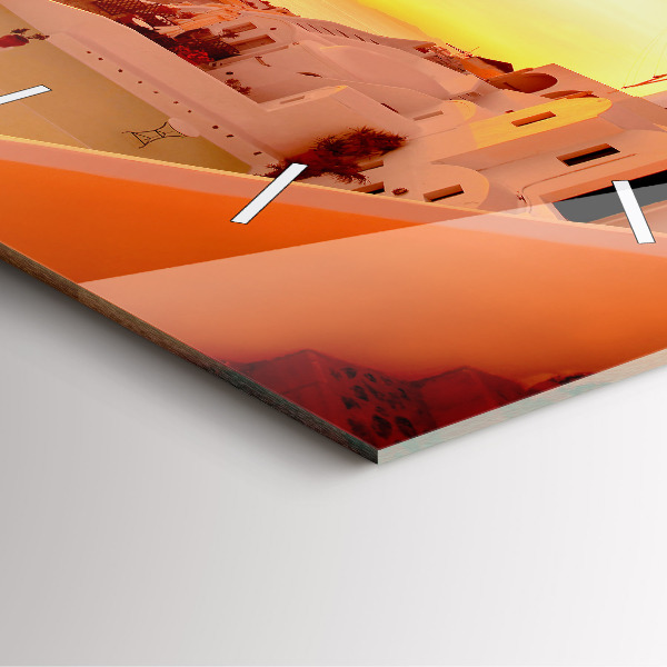 Reloj cuadrado Antiguo molino de viento en Santorini