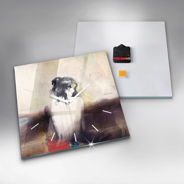 Reloj cuadrado Retrato abstracto de una mujer