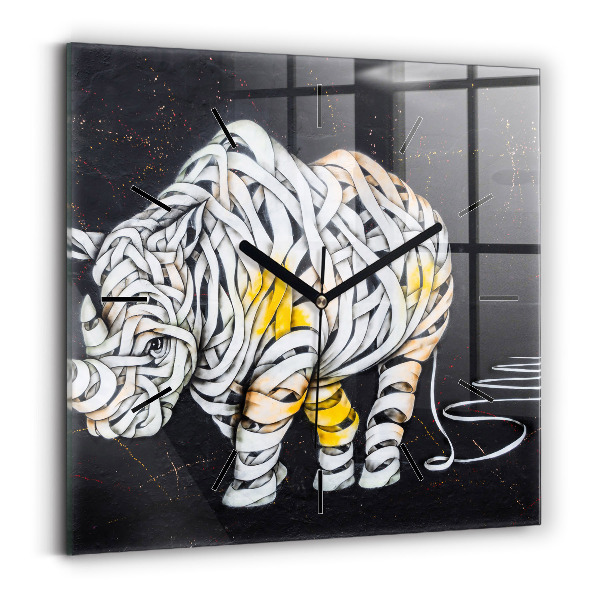 Reloj cuadrado Rinoceronte abstracto