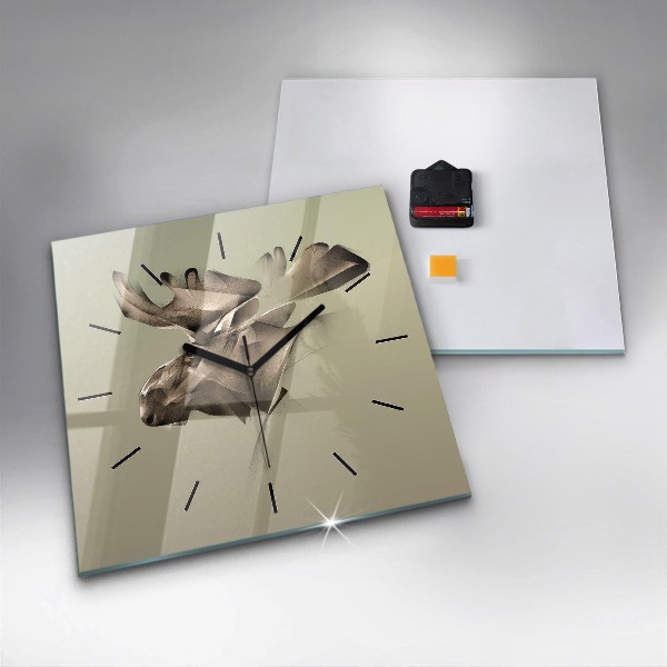 Reloj de pared cuadrado Alce gráfico