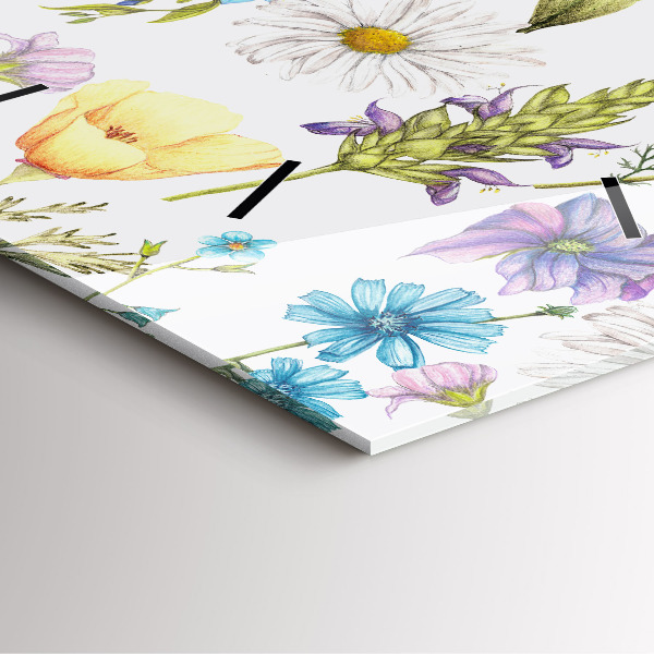 Reloj de pared cuadrado Composición de flores