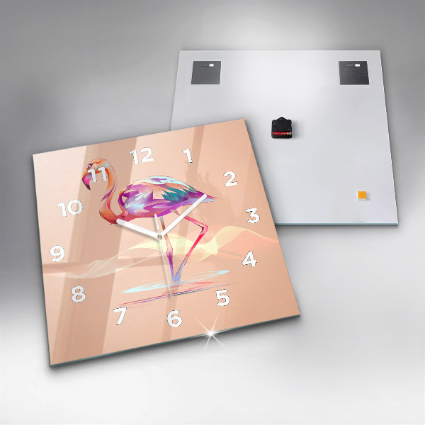 Reloj cuadrado Ilustración de un flamenco