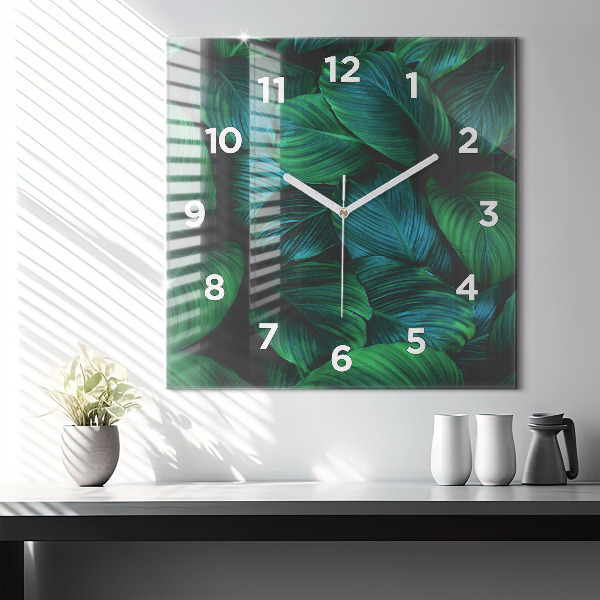 Reloj de pared cuadrado Hojas de la naturaleza