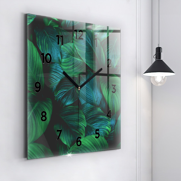 Reloj de pared cuadrado Hojas de la naturaleza