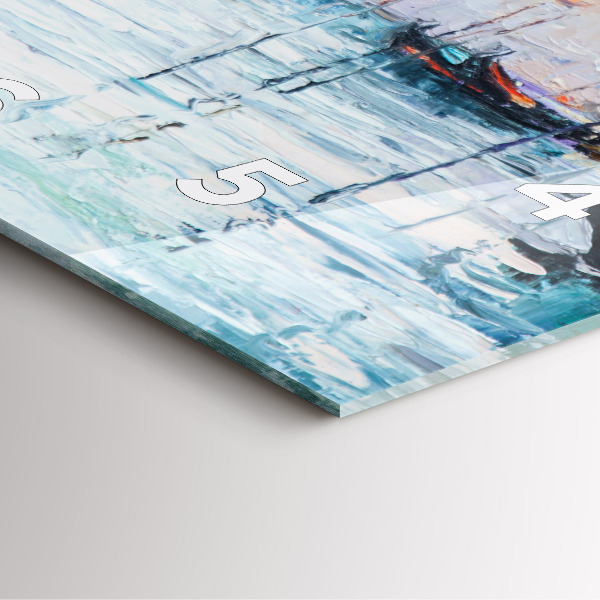 Reloj de pared cuadrado Pintura al óleo yate mar