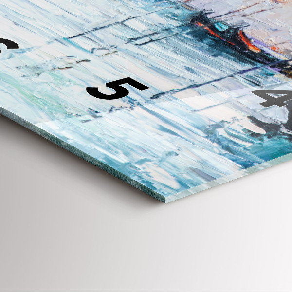 Reloj de pared cuadrado Pintura al óleo yate mar