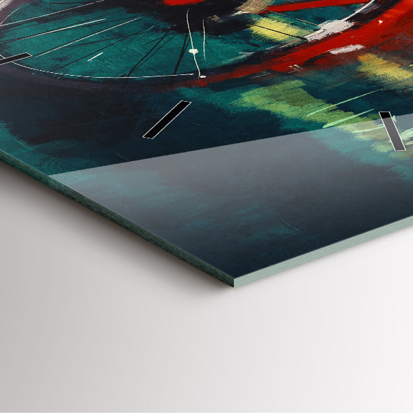 Reloj de pared cuadrado Bicicleta pintada