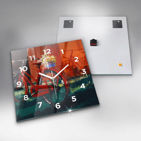 Reloj de pared cuadrado Bicicleta pintada