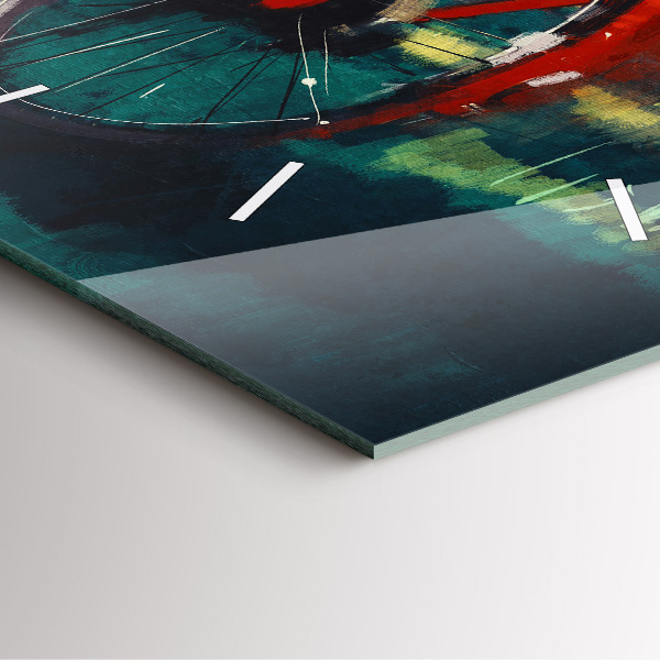 Reloj de pared cuadrado Bicicleta pintada