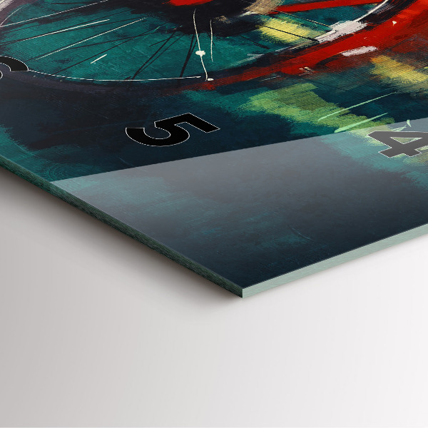 Reloj de pared cuadrado Bicicleta pintada