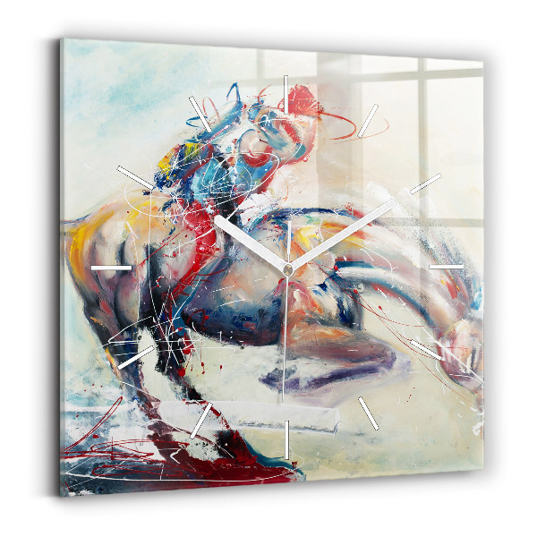 Reloj cuadrado Ilustración Caballos al galope