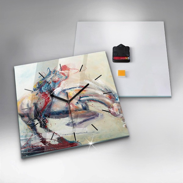 Reloj cuadrado Ilustración Caballos al galope