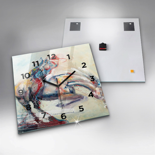 Reloj cuadrado Ilustración Caballos al galope