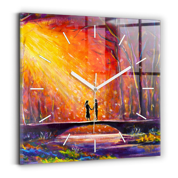 Reloj cuadrado Pareja en el bosque
