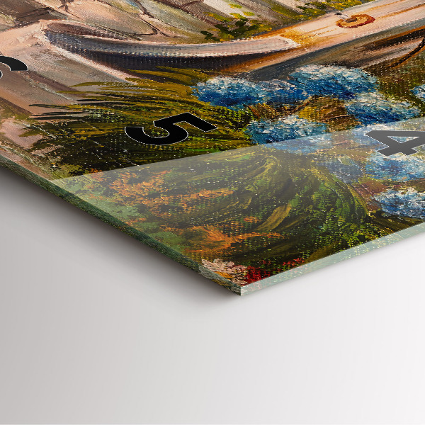 Reloj cuadrado Composición al óleo en un bosque