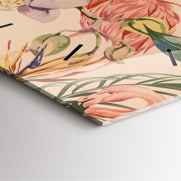 Reloj cuadrado Hojas de palmera tropical