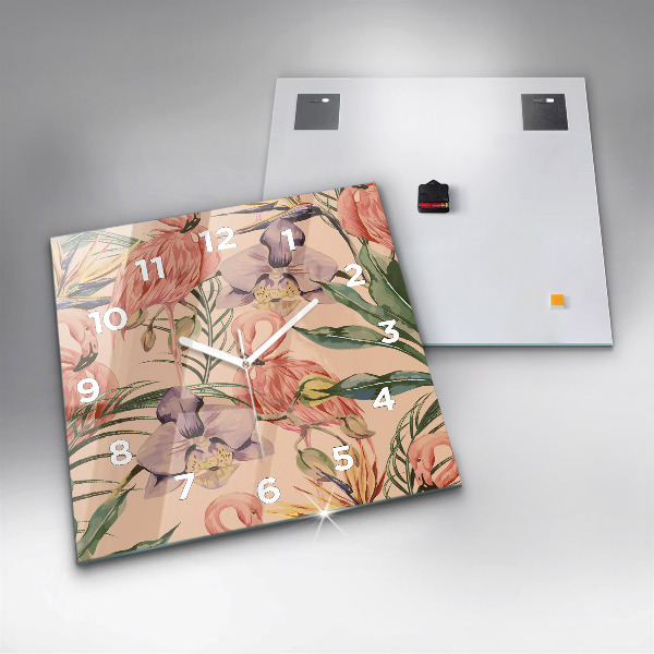 Reloj cuadrado Hojas de palmera tropical