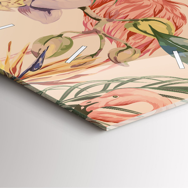 Reloj cuadrado Hojas de palmera tropical