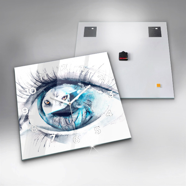 Reloj de pared cuadrado Ilustración de un lobo