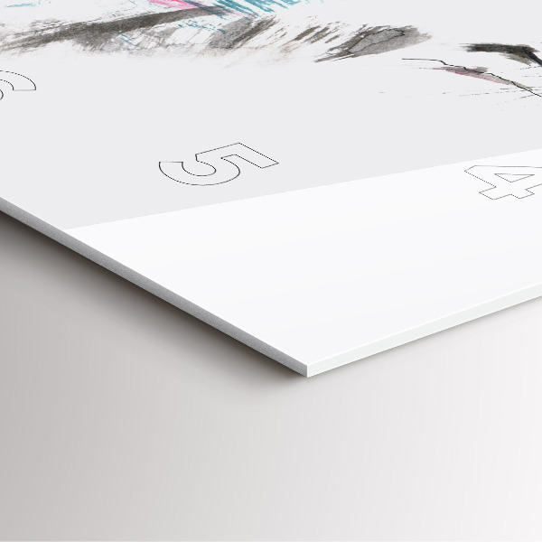 Reloj de pared cuadrado Perfil de un lobo pintado