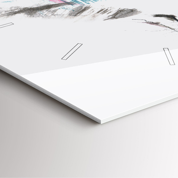 Reloj de pared cuadrado Perfil de un lobo pintado