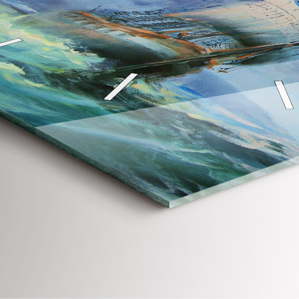 Reloj cuadrado Barco en el agua