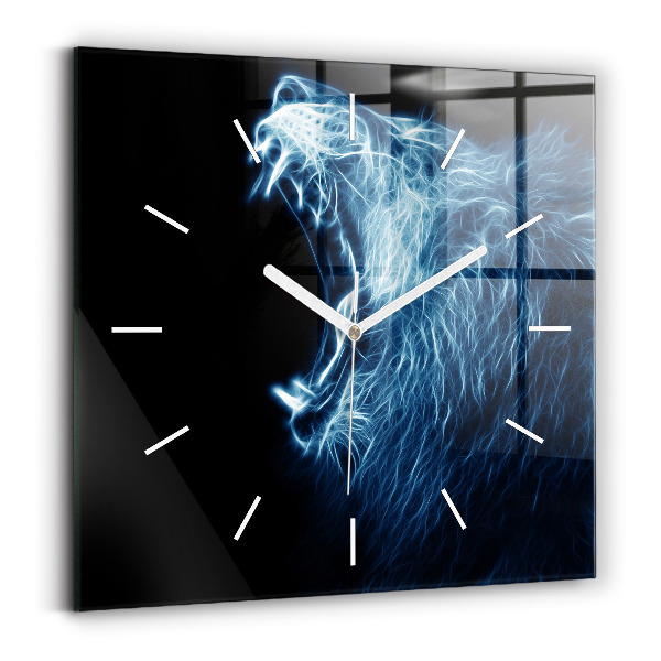 Reloj de pared cuadrado Lenguaje corporal del león salvaje