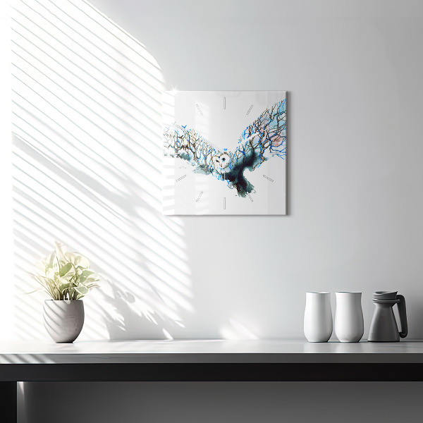 Reloj de pared cuadrado La libertad y la naturaleza de los pájaros