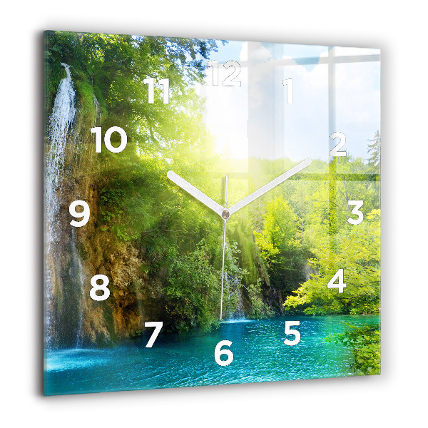 Reloj de pared cuadrado Paisaje lagunar