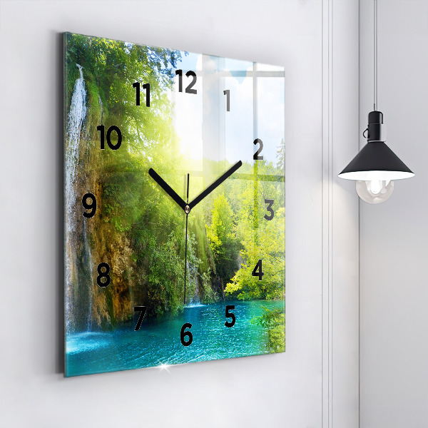 Reloj de pared cuadrado Paisaje lagunar