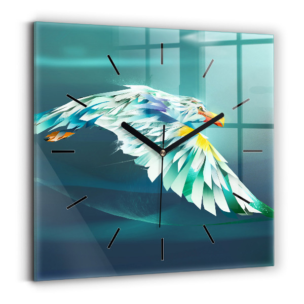 Reloj cuadrado Imagen de un águila volando