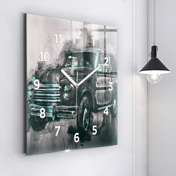 Reloj de pared cuadrado Coche antiguo