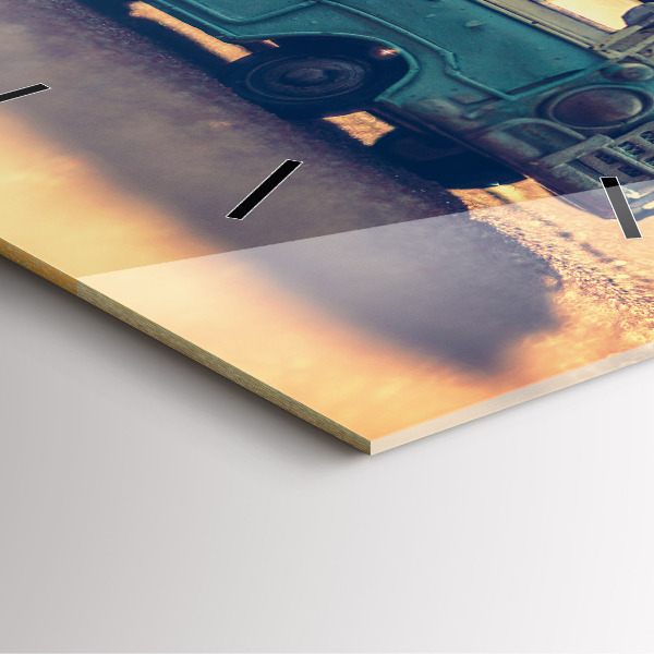 Reloj de pared cuadrado Campista en la playa