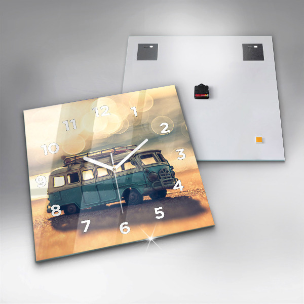 Reloj de pared cuadrado Campista en la playa