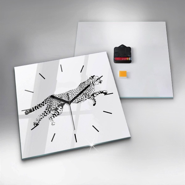 Reloj de pared cuadrado Silueta de una pantera