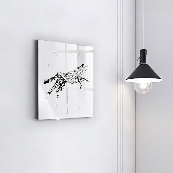 Reloj de pared cuadrado Silueta de una pantera