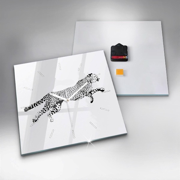 Reloj de pared cuadrado Silueta de una pantera