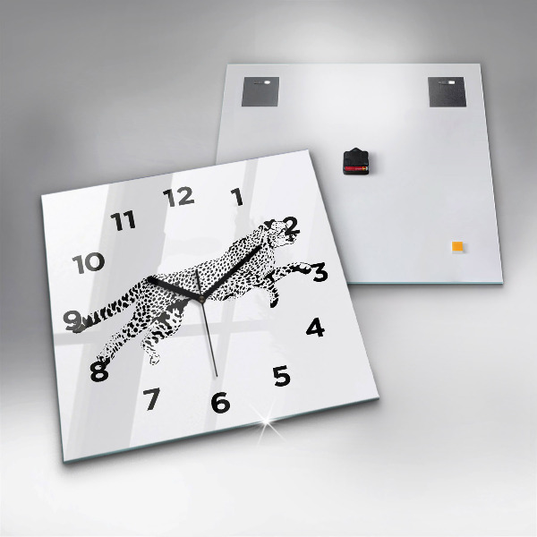 Reloj de pared cuadrado Silueta de una pantera