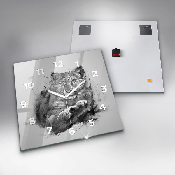 Reloj de pared cuadrado León pintado