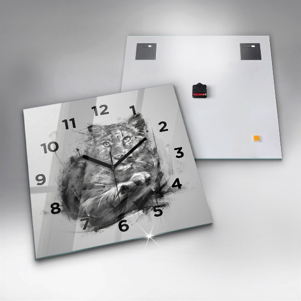 Reloj de pared cuadrado León pintado