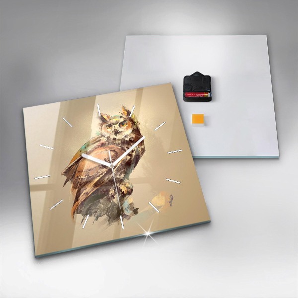 Reloj cuadrado Búho, signo de sabiduría
