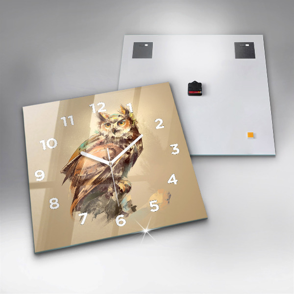Reloj cuadrado Búho, signo de sabiduría