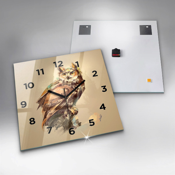 Reloj cuadrado Búho, signo de sabiduría