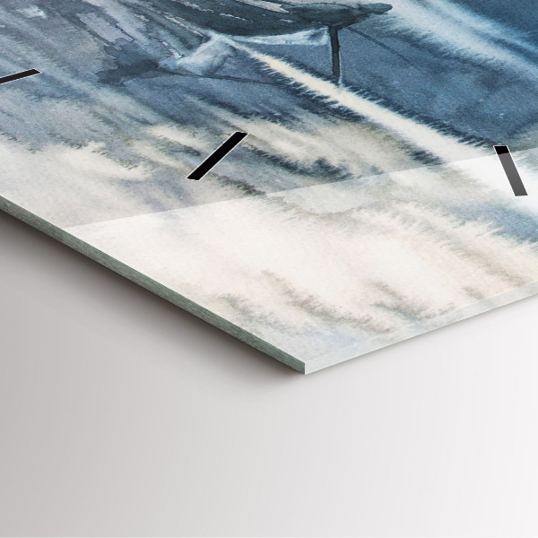 Reloj de pared cuadrado Lago de invierno Barco